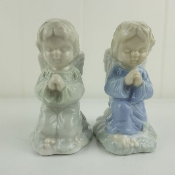 Angel Candleholders Kneeling Praying Set of 2 Vintage - Picture 2 of 8